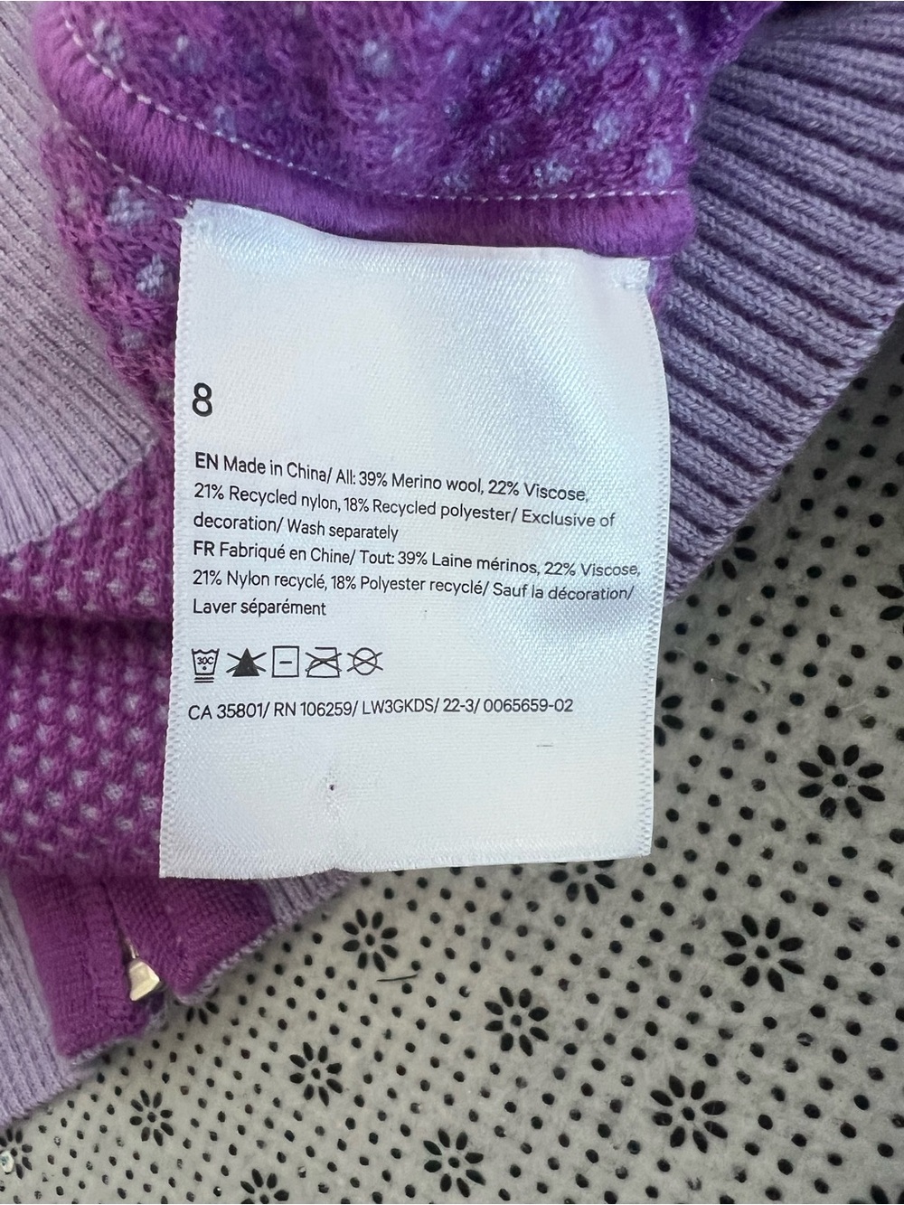 Lululemon Reversible Double knit Sweater Sz 8 - Picture 7 of 8